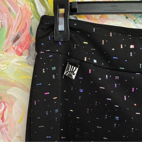 Joseph Ribkoff Black Multicolor Sparkle Pull-On Pants Women’s Size 6 - Picture 7 of 7